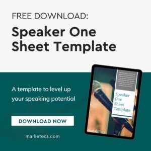 Speaker One Sheet Template