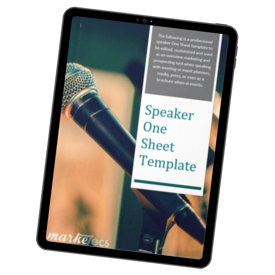 FREE Speaker One Sheet Template for Coaches and consultants
