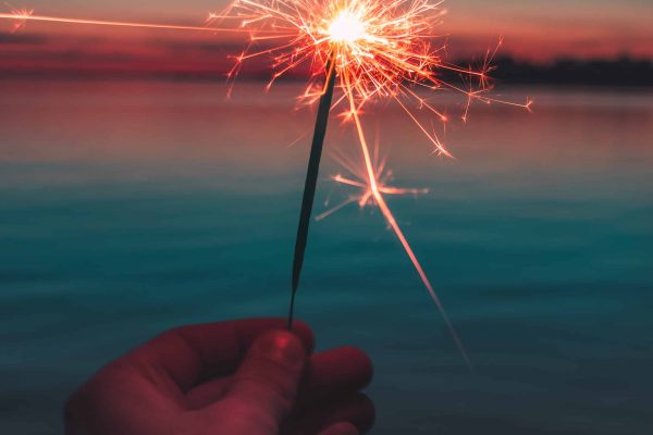 Sparkler during sunset